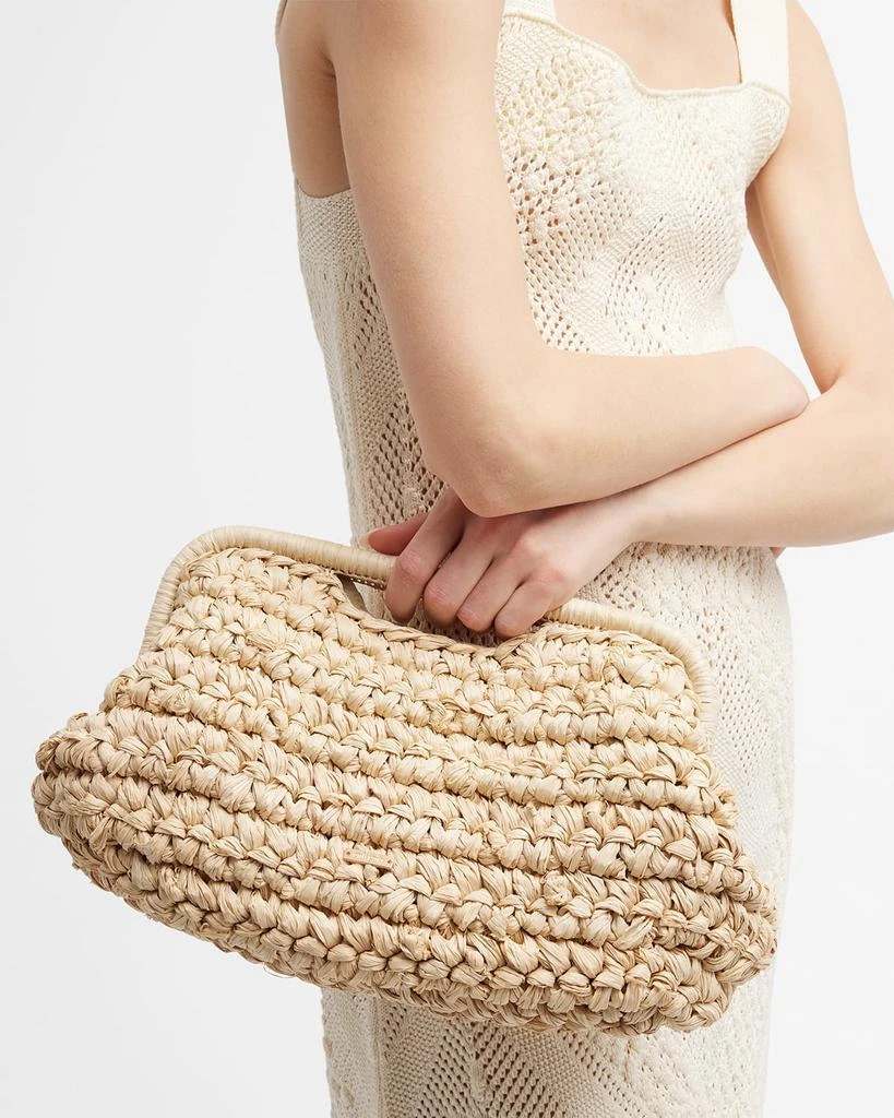 Cult Gaia Aurora Large Raffia Clutch Bag 5