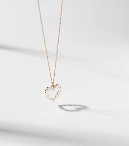 Sophie Bille Brahe Pearl Heart 14kt gold pendant necklace with pearls 5