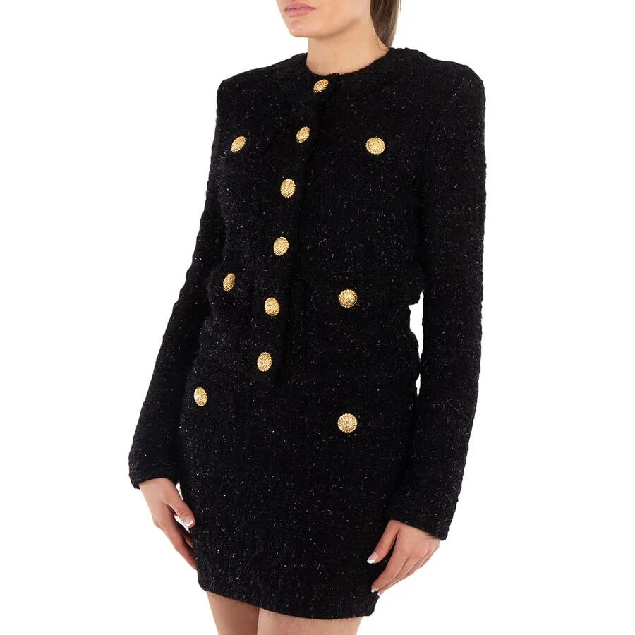 Balmain Button-Fastening Round Neck Tweed Jacket 2