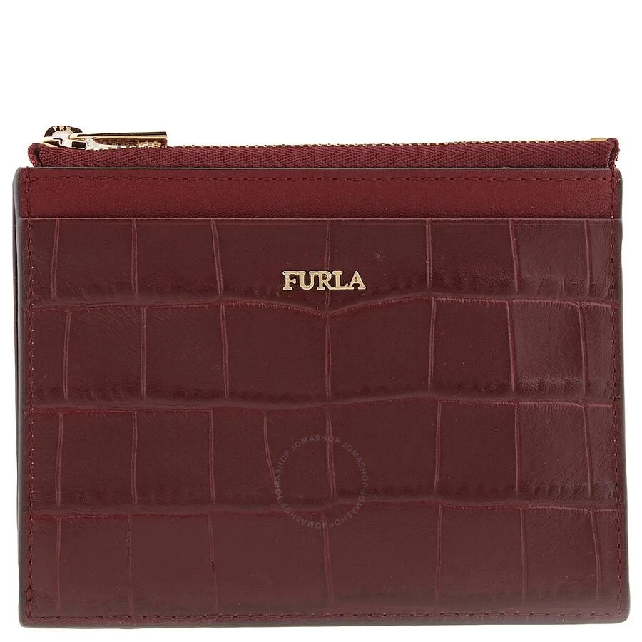 Furla Ladies Babylon S Croco-embossed Leather Zip Card Case - Ribes G 1