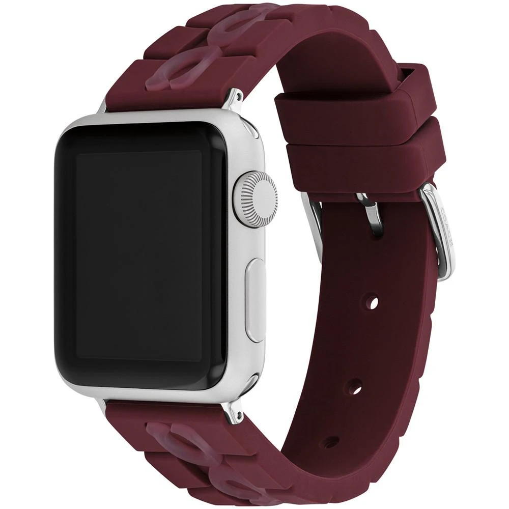 COACH Burgundy Silicone Strap for 38, 40, 41mm Apple Watch 2