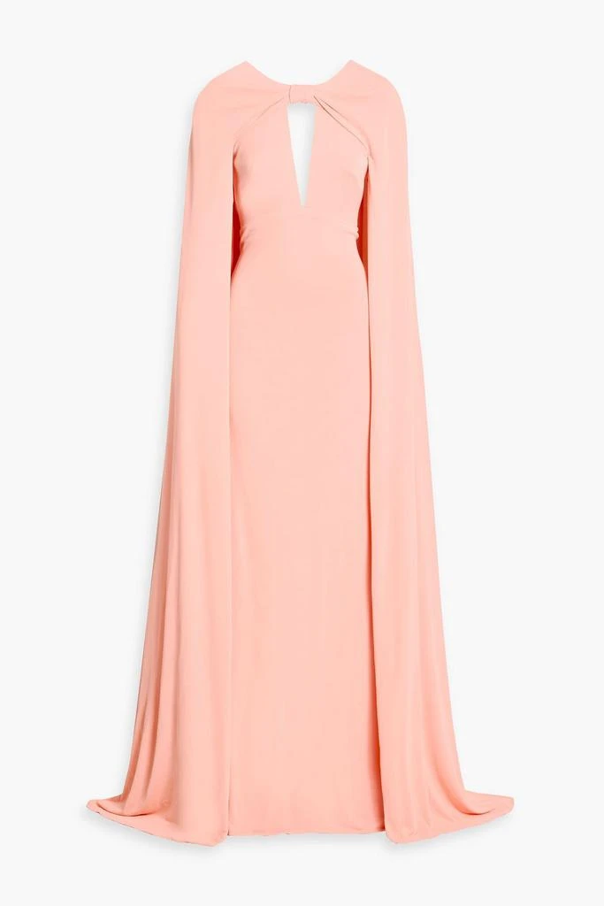 sachin and babi light blue dress ML Monique Lhuillier Open-Back Floral Embroidered Mesh Gown with Ruffled  Bottom main image 0