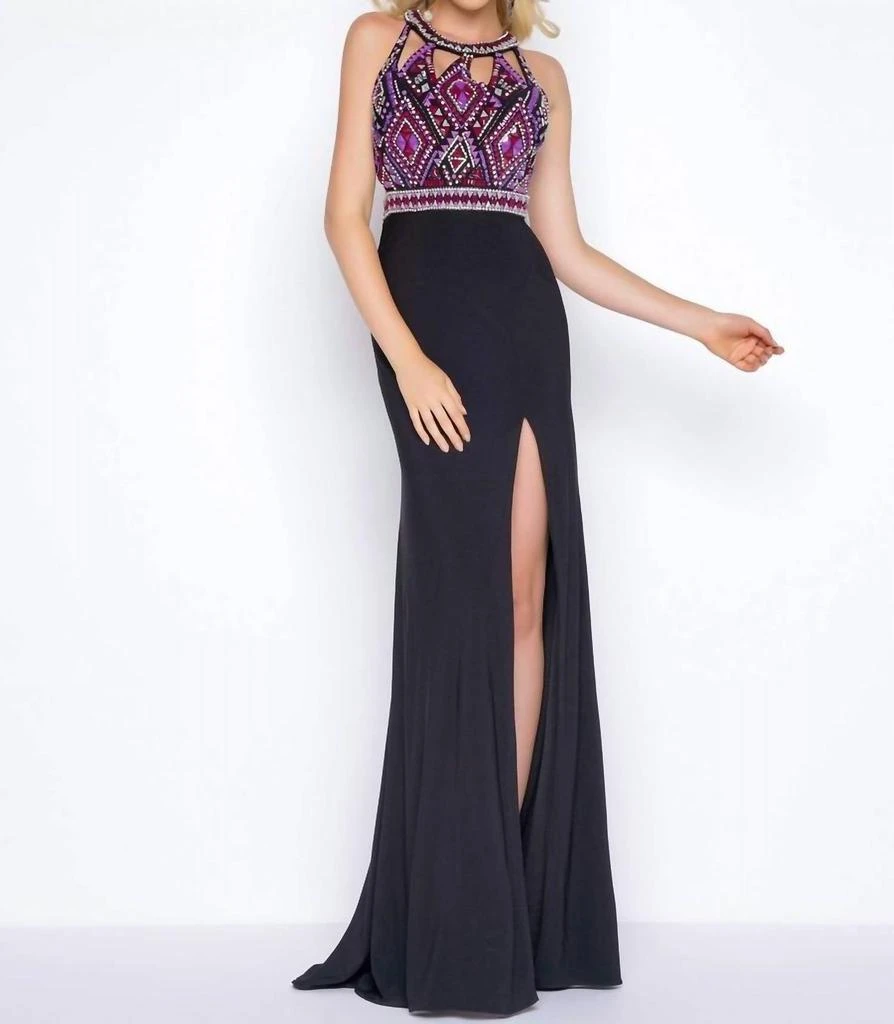 Mac Duggal Mac Duggal - AZTEC BEADED PROM DRESS 1