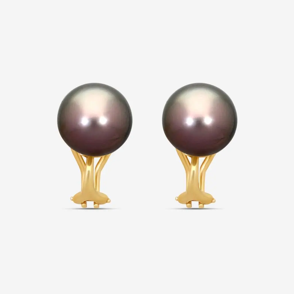 Assael Assael 18K Yellow Gold Tahitian Cultured Pearl Clip Earrings E6945