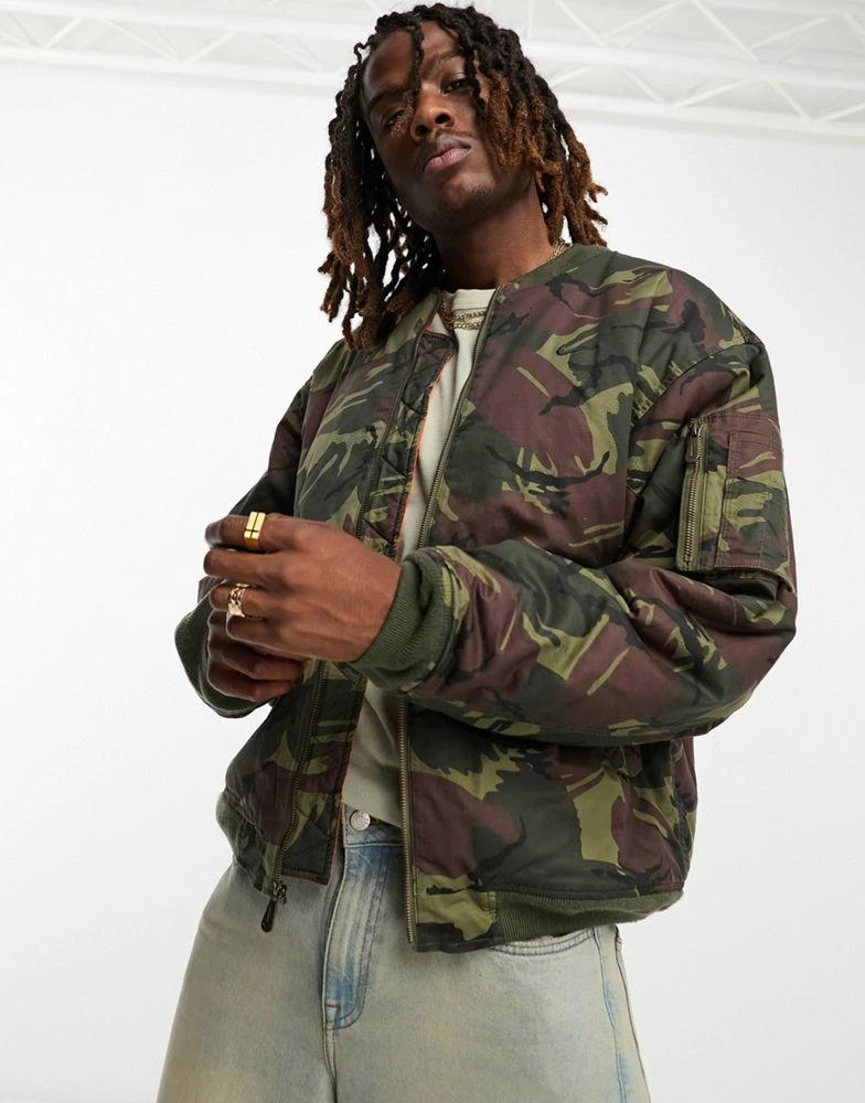 NIKE Nike Life woven bomber jacket in camo print 3