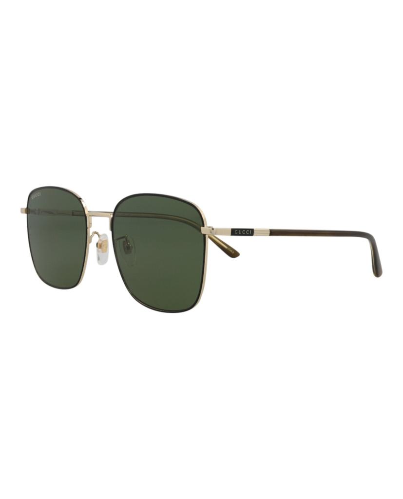 Gucci Square-Frame Metal Sunglasses