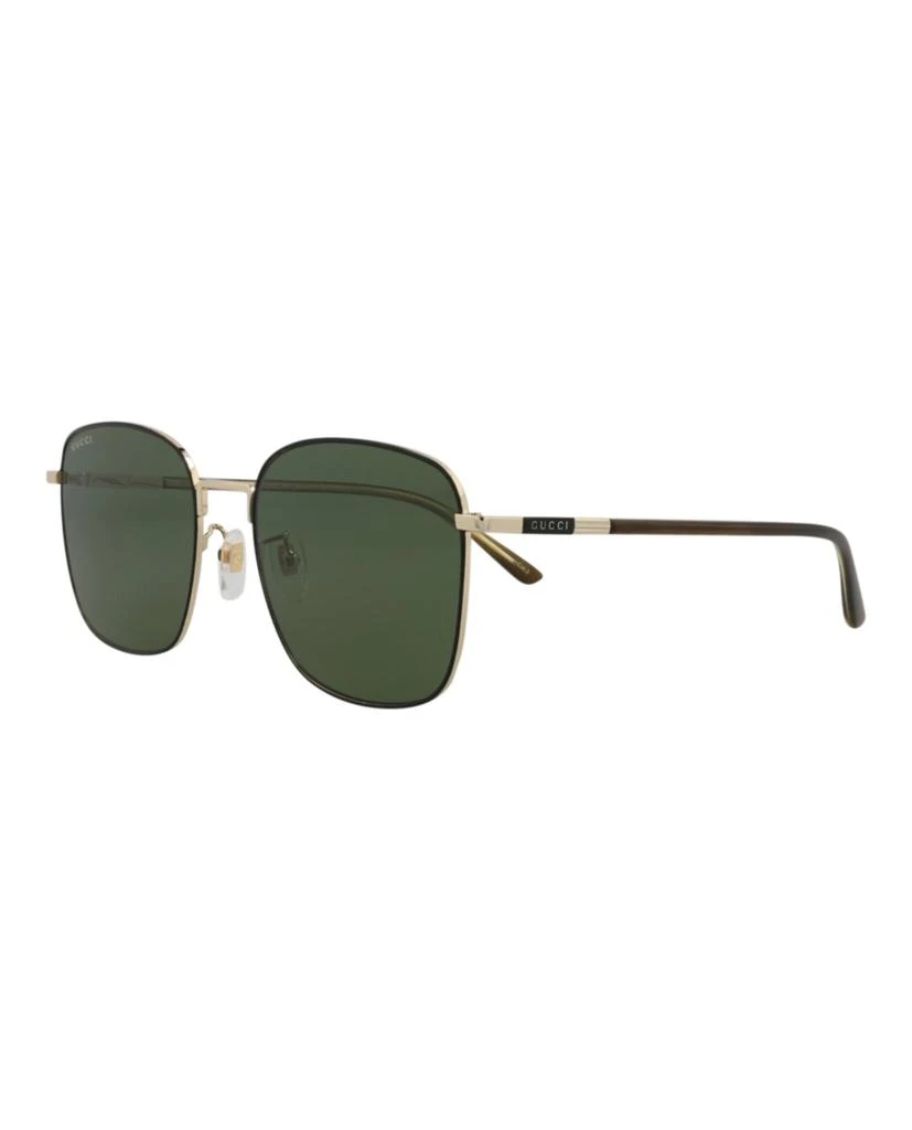 Gucci Square-Frame Metal Sunglasses 2