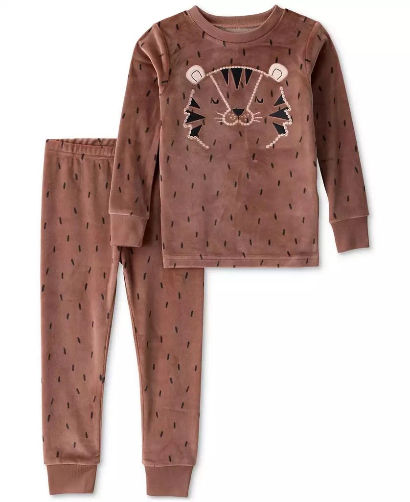 Carter's Toddler Boys Tiger-Print Velour Long-Sleeve 2-Piece Pajamas 1