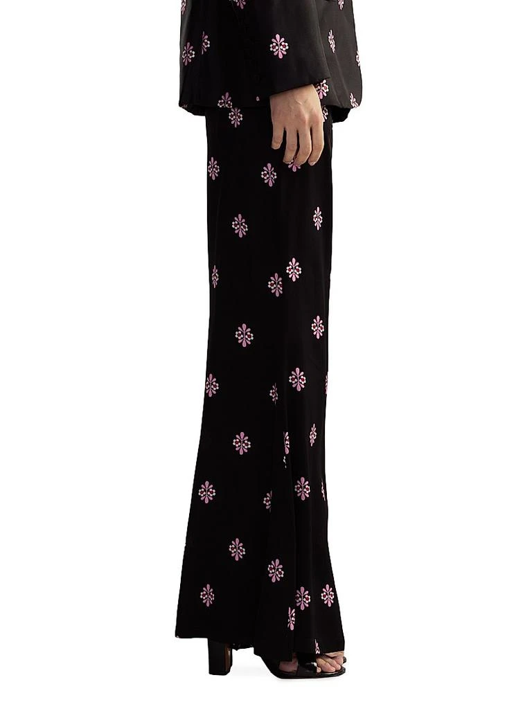 Cynthia Rowley Floral Twill High-Waist Flared Pants 2