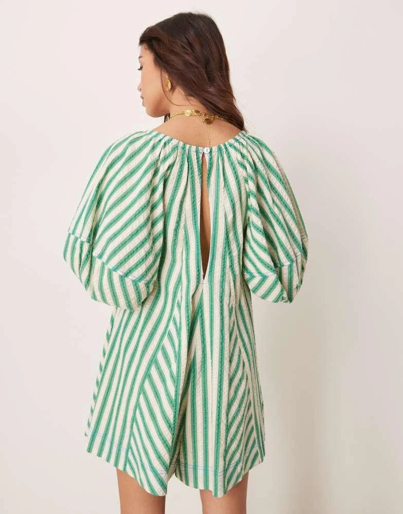 Free People Free People striped oversized romper in green 4