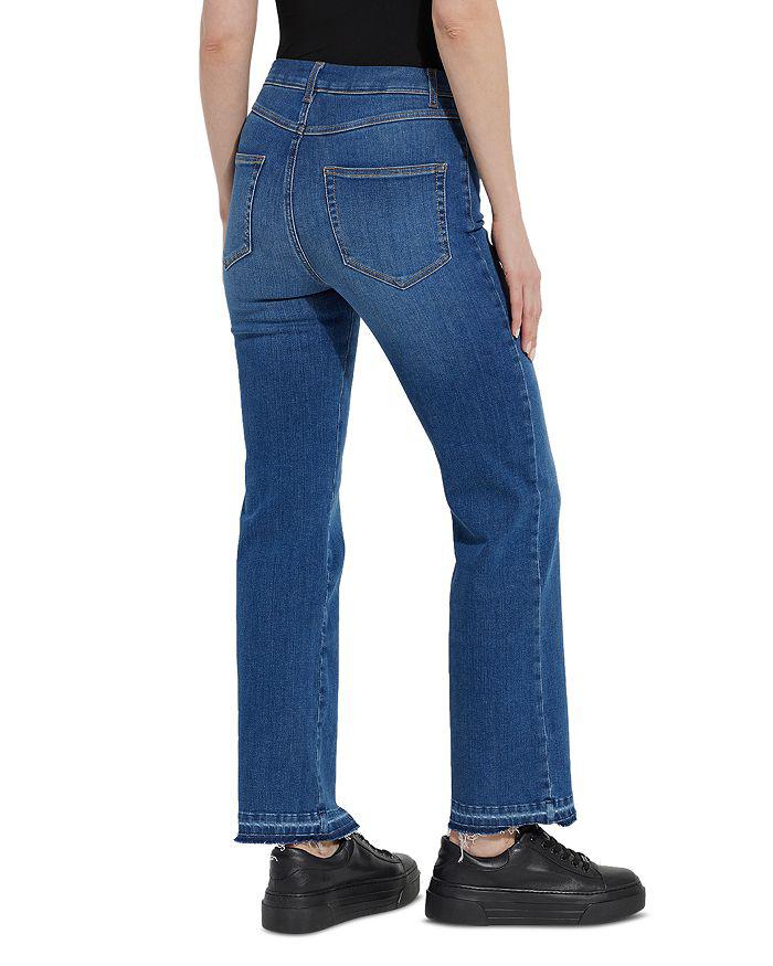 Lyssé Premium Denim Relaxed High Rise Straight Jeans in Authentic Midwash