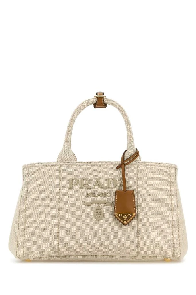 Prada SAND CANVAS SHOPPING BAG 1