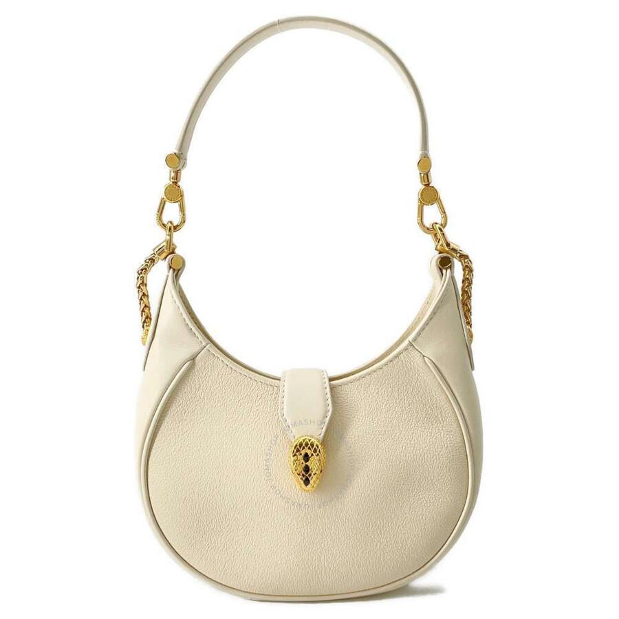 BVLGARI Serpenti Ellipse White Crossbody Bag 291633