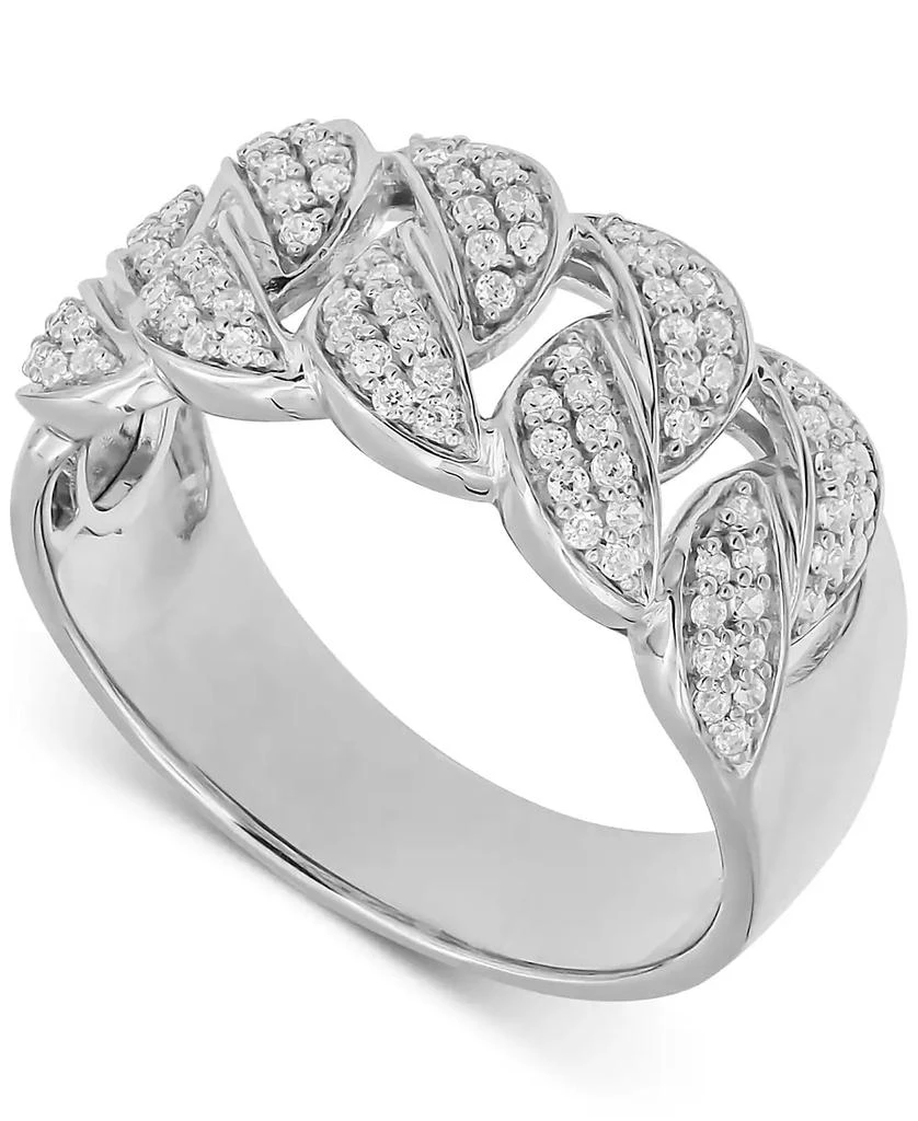 Macy's Men's Diamond Chain Link Ring (1/2 ct. t.w.) in 10k White Gold (Also in Yellow Gold) 1