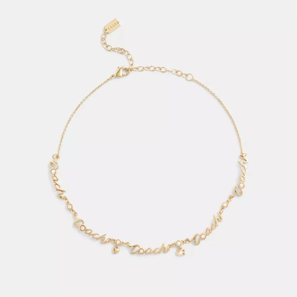 Coach Coach Script Heart Choker Necklace 1