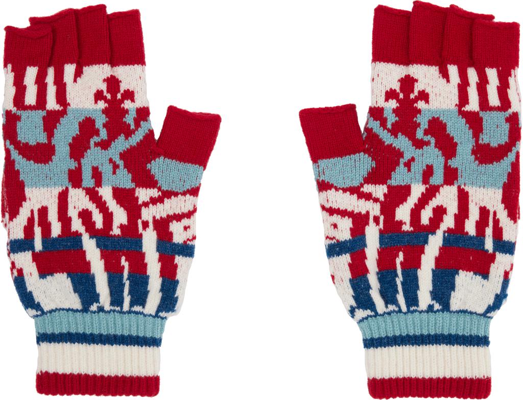 Vivienne Westwood Red & White Fingerless Gloves