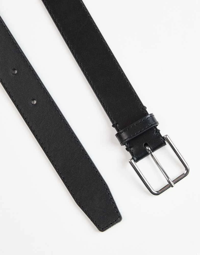 Other stories square buckle leather belt & Other Stories real leather square buckle belt in black | ASOS main image 4