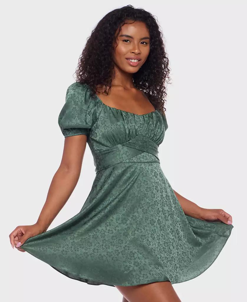 Shop Juniors' Jacquard Floral Fit & flare Dress on Sale at