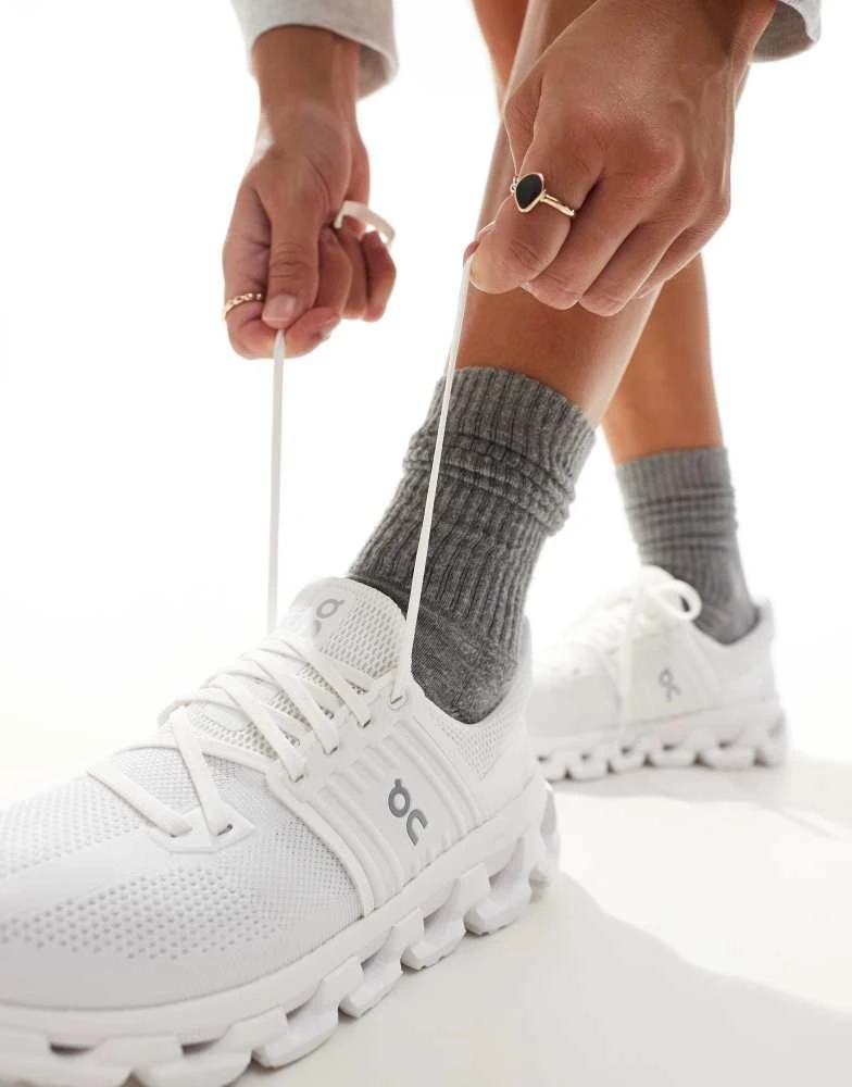 On ON Cloudswift 3 AD running trainers in all white 3