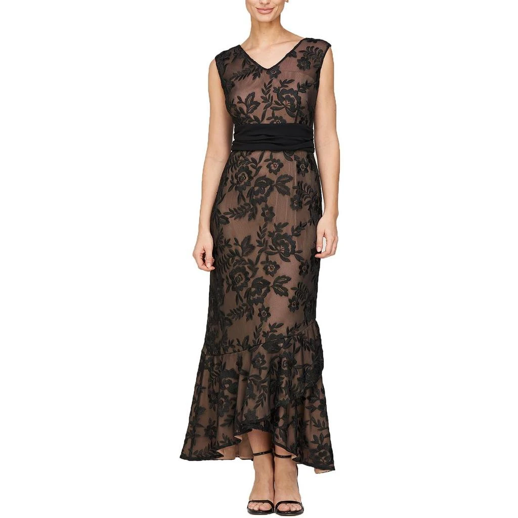 JS Collections Emily Womens Embroidered Hi-Low Evening Dress 1