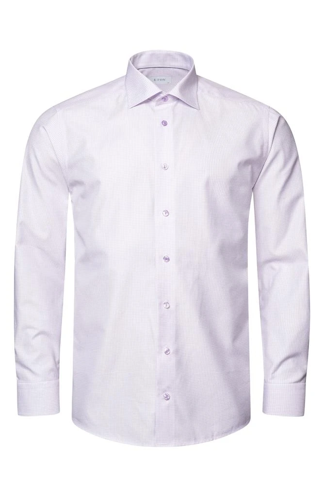 Eton Slim Fit Check Stretch Cotton & Tencel® Lyocell Dress Shirt 4