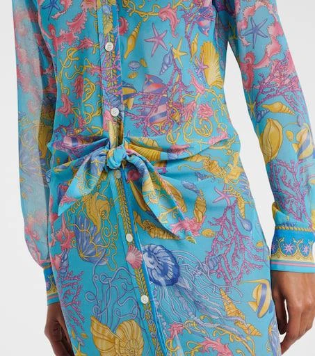 Versace Printed semi-sheer shirt dress 5
