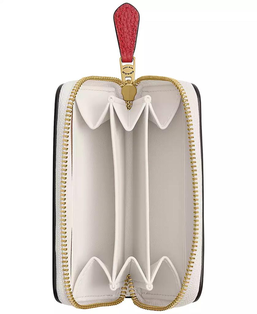 Coach Essential Small Zip-Around Cherry-Print Leather Card