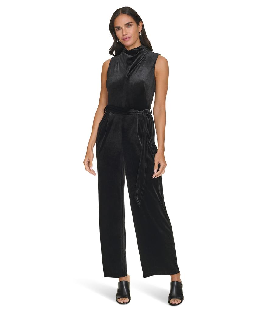 Calvin Klein Velvet Twist Neck Jumpsuit