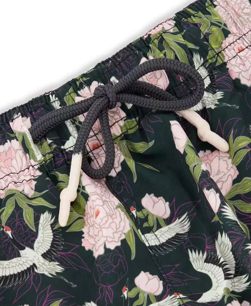 Sunset and Vines Men's Floral Woven Swim Trunks 4