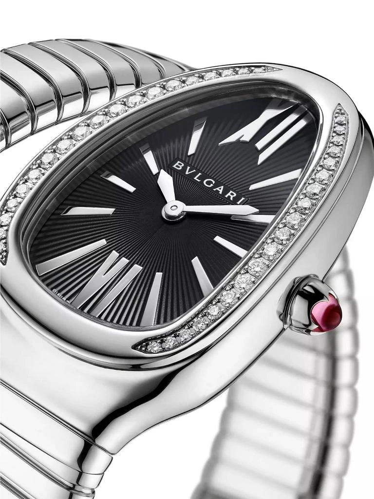 BVLGARI Serpenti Tubogas Stainless Steel & 0.29 TCW Diamond Wrap Watch/35MM 6