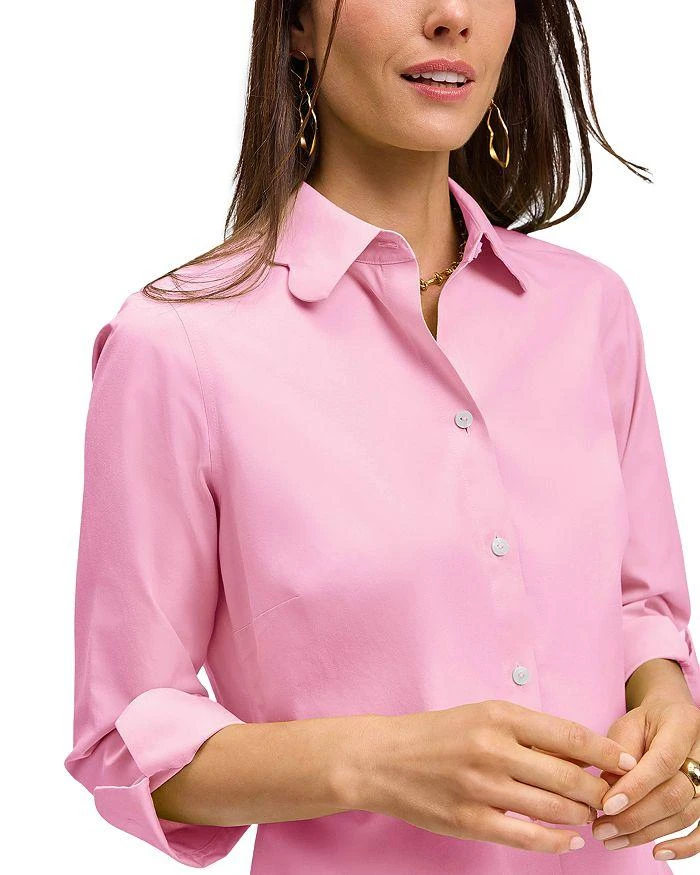 FOXCROFT Gwen 3/4 Sleeved Pinpoint Oxford Shirt 3