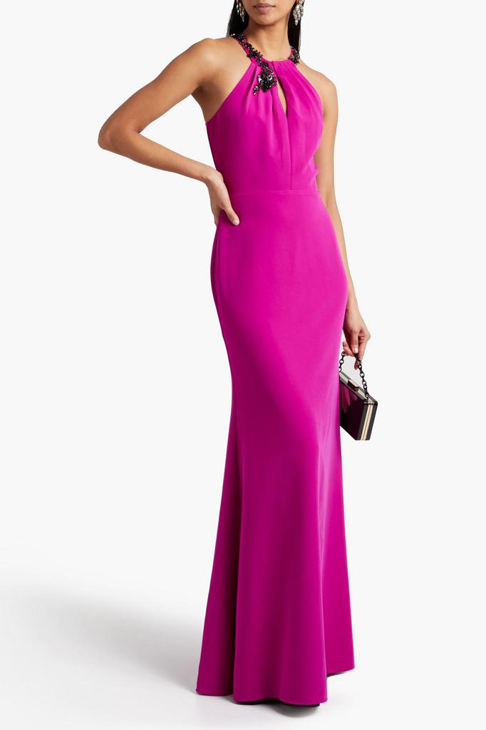 MARCHESA Embellished crepe gown