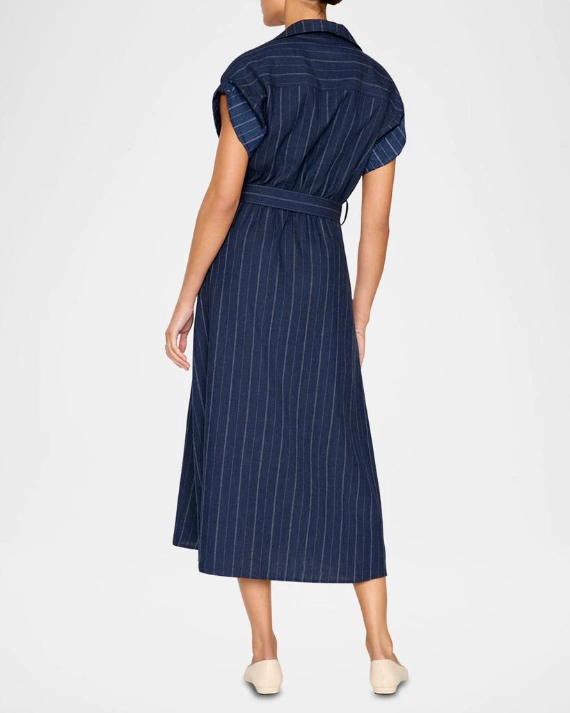 Brochu Walker Fia Striped Linen-Cotton Midi Shirtdress 3