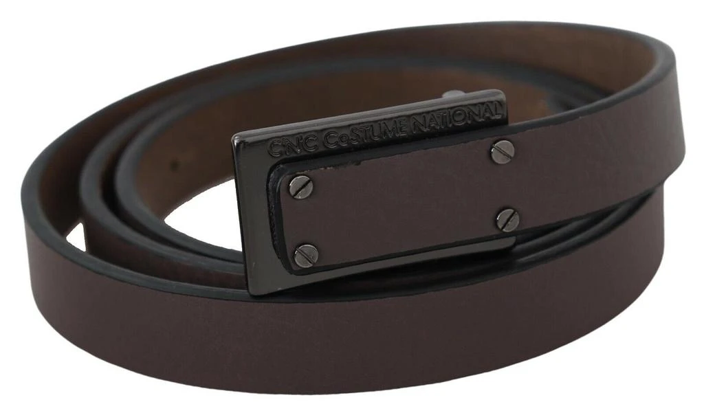 Costume National Costume National Leather Tactical Logo Screw Buckle Women's Belt