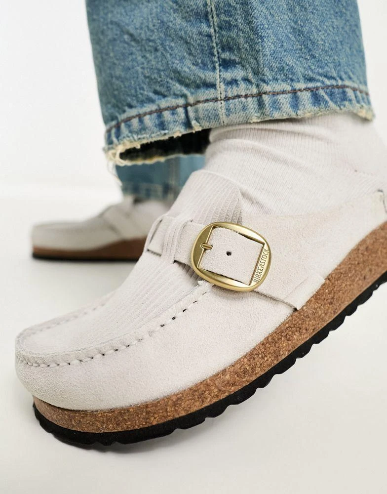 Birkenstock Birkenstock Buckley mules in white corduroy suede 4