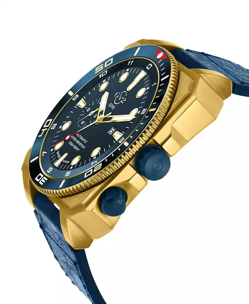 Gevril Men's XO Submarine Swiss Automatic Navy Leather Watch 2