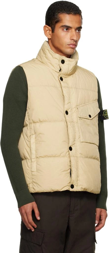 Stone Island Beige G100003 Crinkle Reps NY Down Vest 2