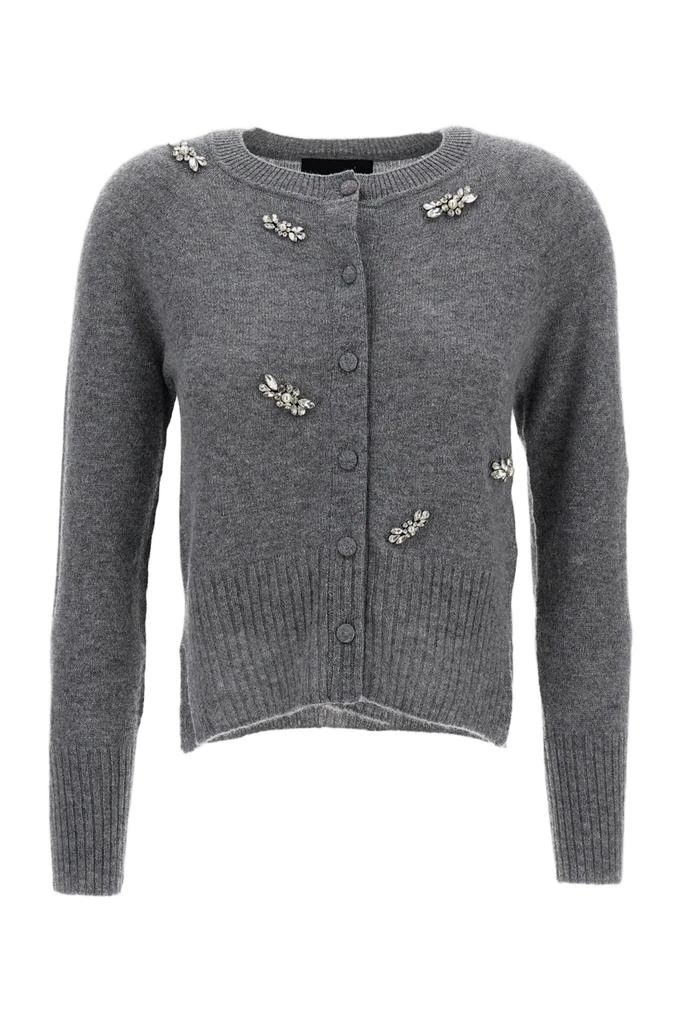 Simone Rocha Grey Cashmere Cardigan with Crystals