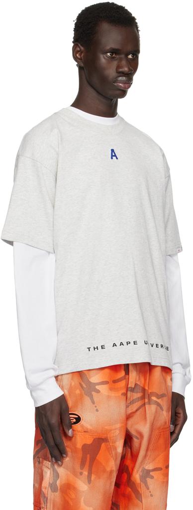 AAPE Gray 'A' Logo Injection T-shirt