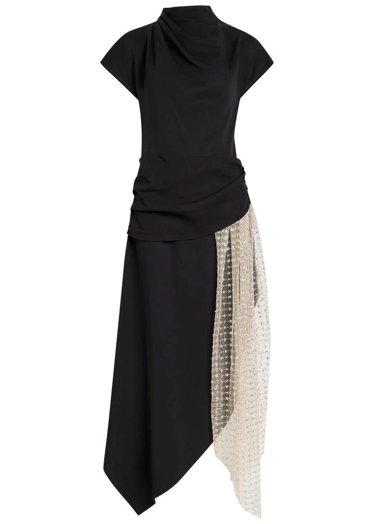 mango asymmetric dress pleated Asymmetric Drape Crepe Dress Yellow  Roland Mouret