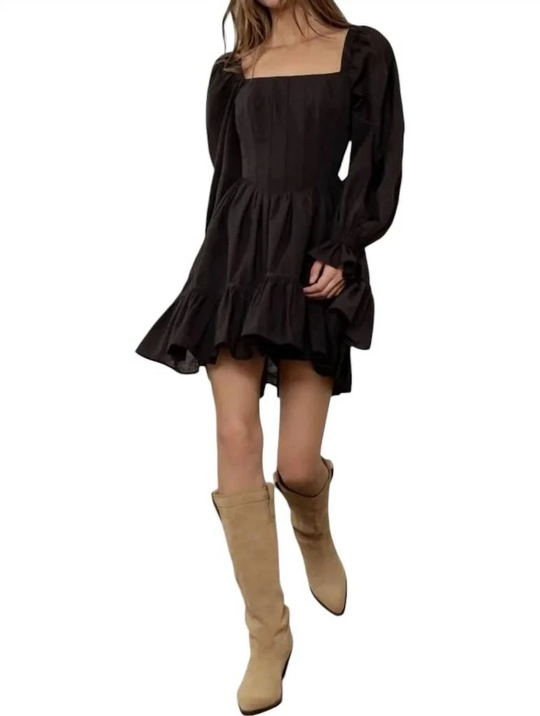 Moon River Corset Cut Out Mini Dress In Black 1