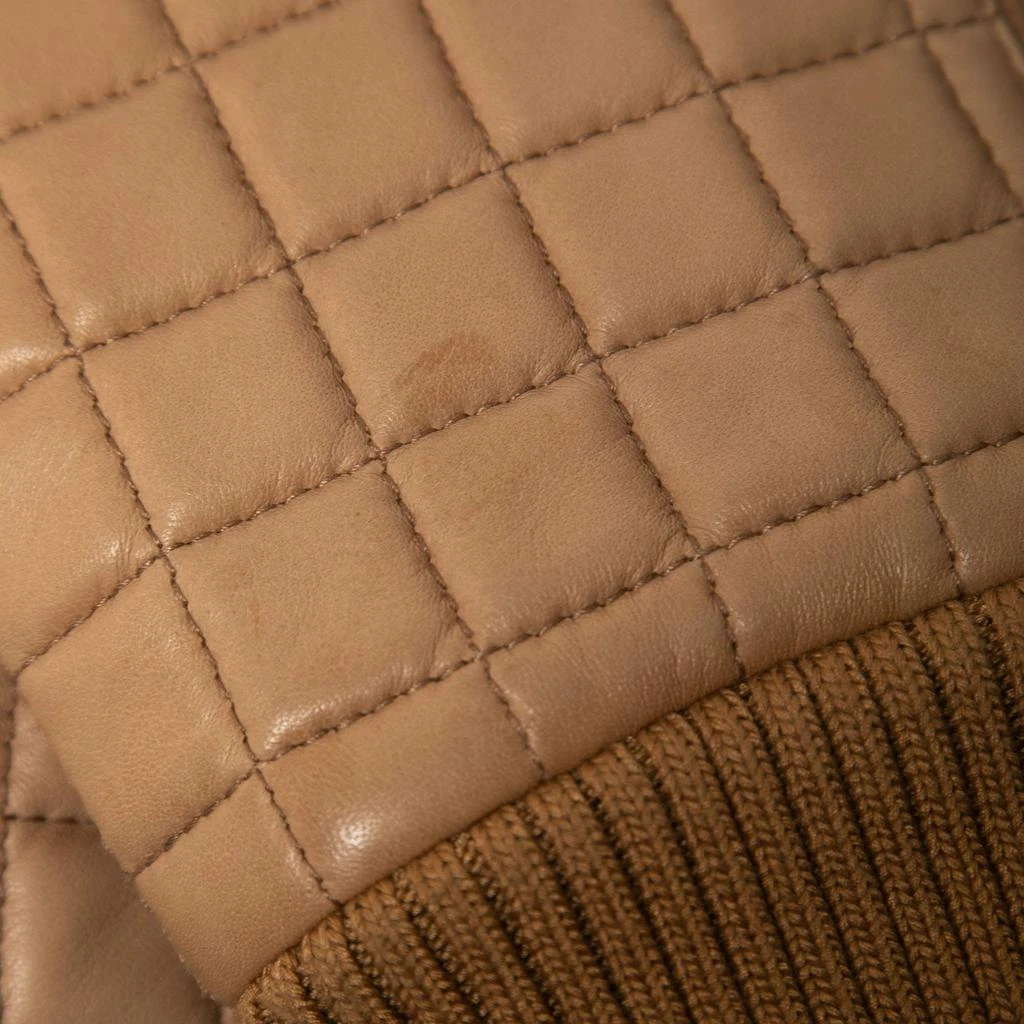 Balmain Balmain Beige Lambskin Leather Hooded Jacket 2XL 5