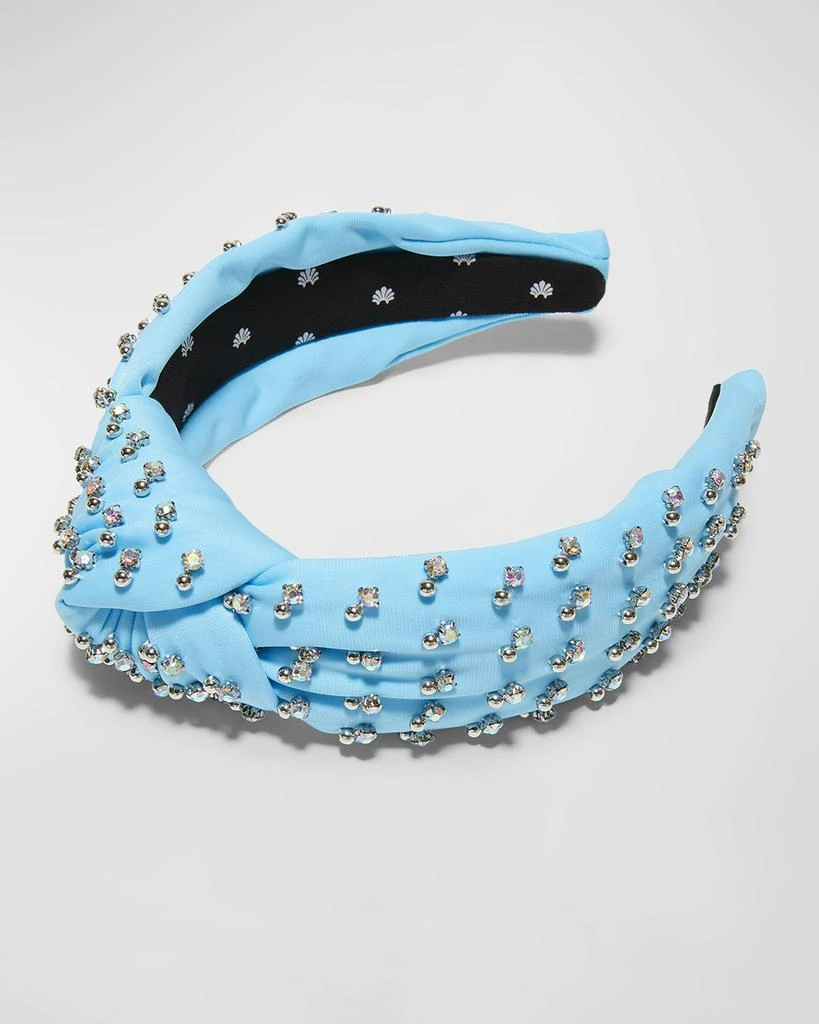 Lele Sadoughi Knotted Crystal-Embellished Neoprene Headband 2