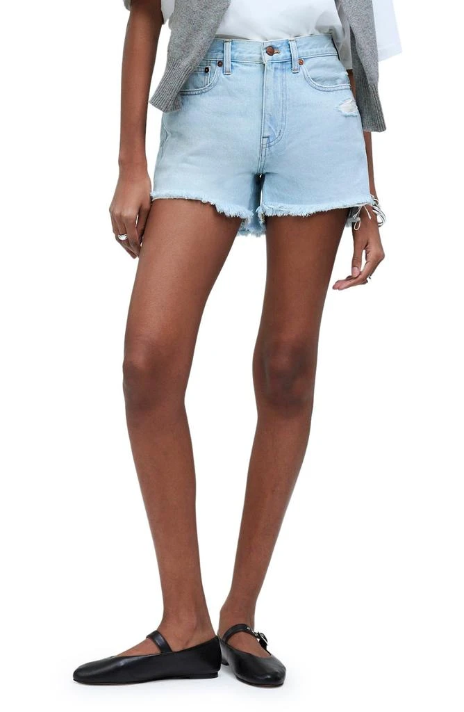 Madewell Step Hem Relaxed Mid Length Denim Shorts 1