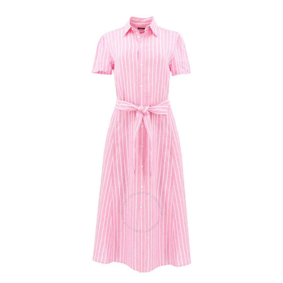 Ralph Lauren Belted Striped Linen Shirtdress