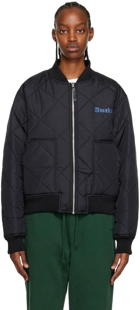 Awake NY Black Patch Bomber Jacket