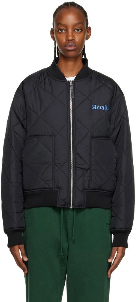 Awake NY Black Patch Bomber Jacket 1