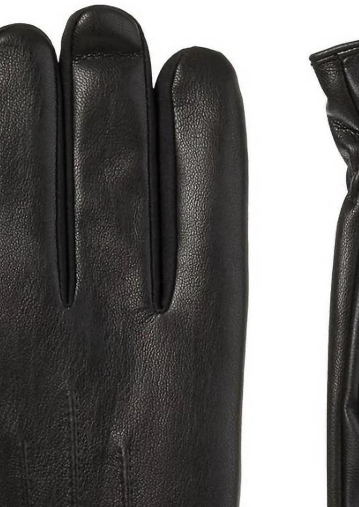 Isotoner Men's Sleekheat Stretch Faux Nappa Gloves In Black