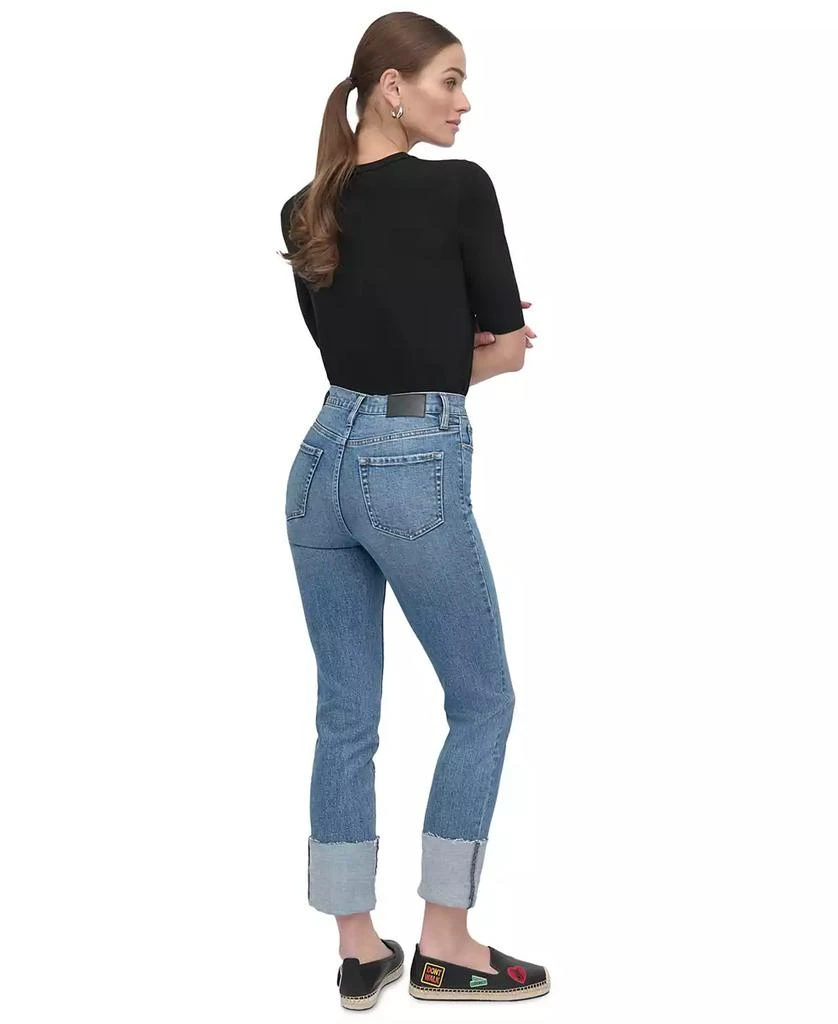 DKNY Women
s High-Rise Classic Cuffed Straight-Leg Jeans 8