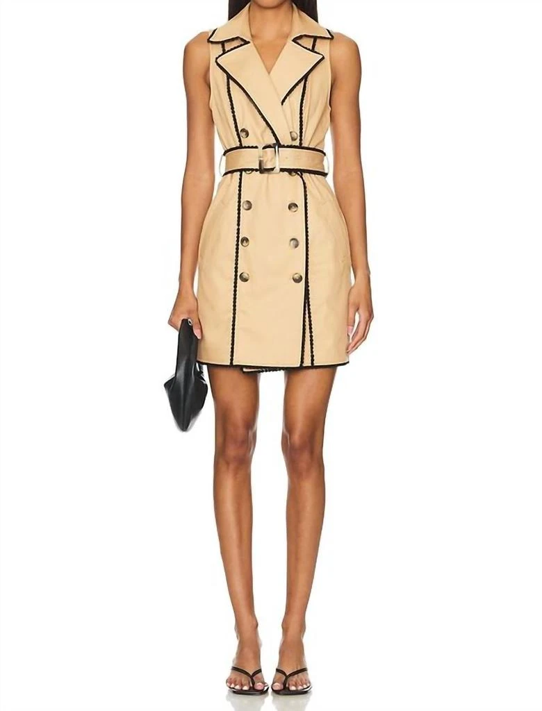 L'Agence Hale Mini Trench Dress In Soft Camel 1